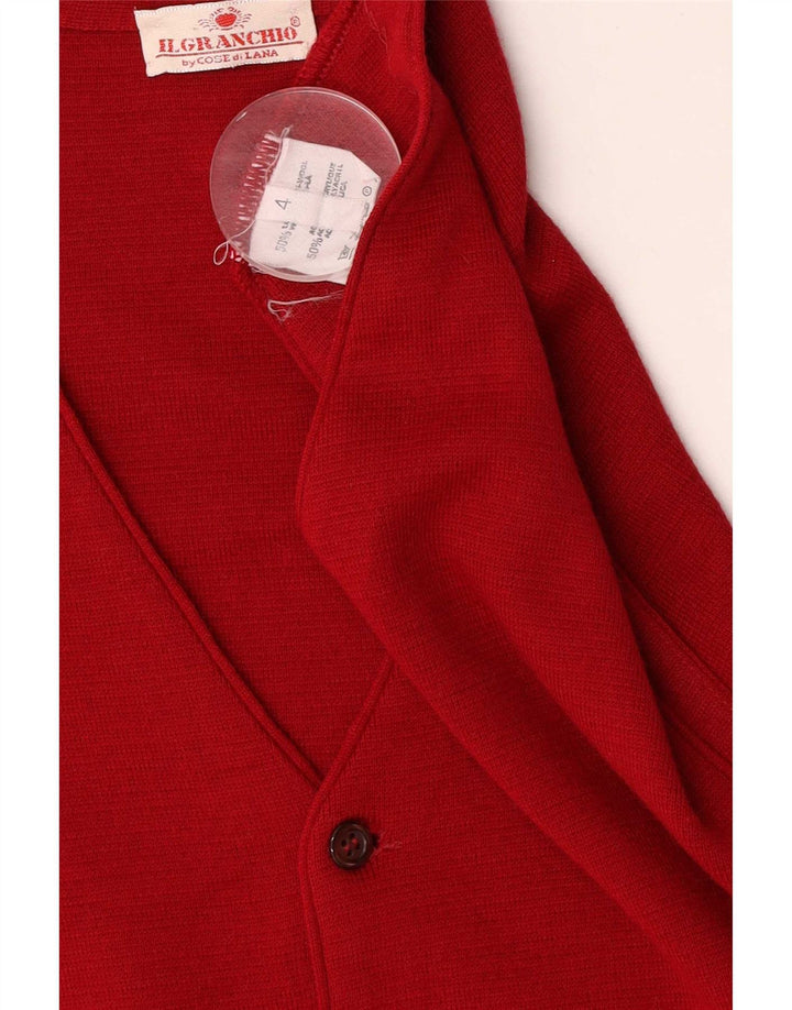 Il Granchio Męska kamizelka dzianinowa, średnia czerwona wełna