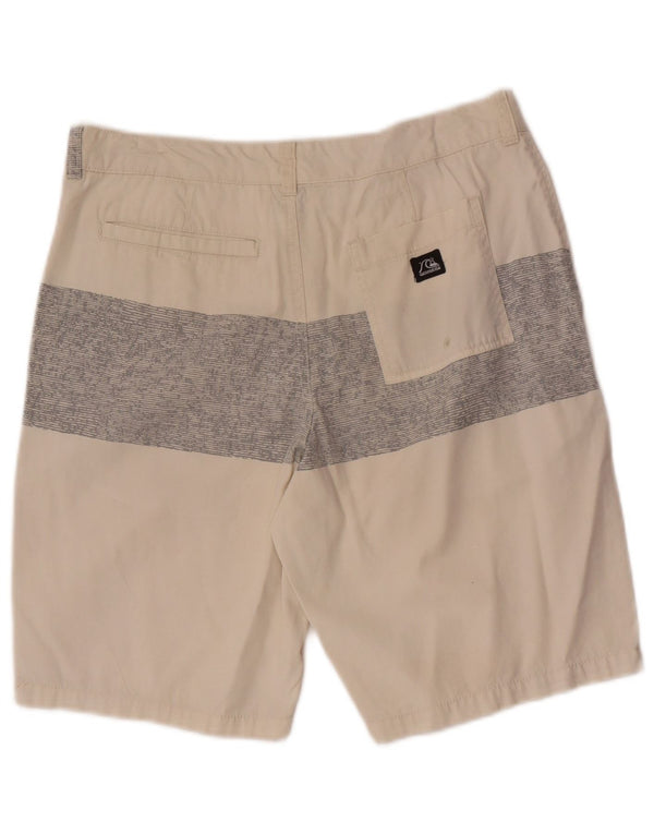 Męskie spodenki chino Quiksilver W28, mała beżowa bawełna z blokami kolorów