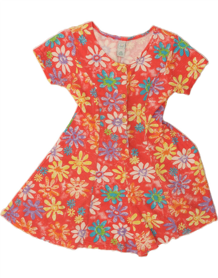 CANDA Girls Playsuit 10-11 Years Red Floral Polyester Vintage Canda and Second-Hand Canda from Messina Hembry 