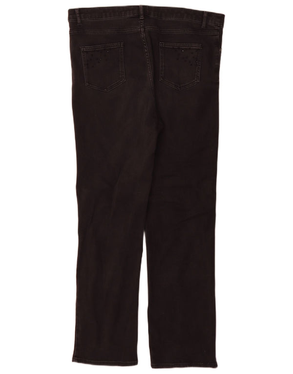 Marks & Spencer Damskie Per Una Straight Jeans UK 16 Duże W34 L30 Czarne
