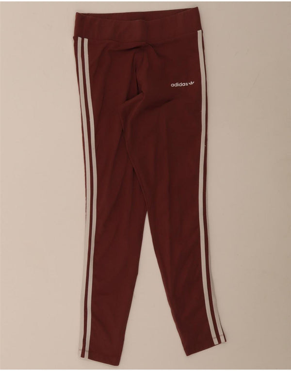 Legginsy Damskie Adidas UK 10 Małe Burgundowe Bawełniane
