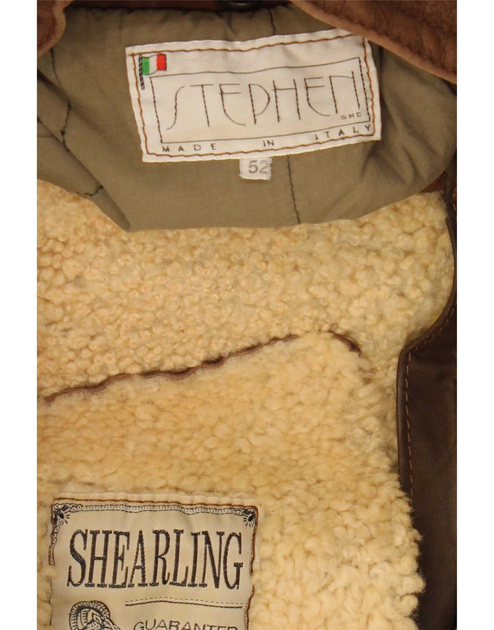Męska kurtka Shearling Stephen IT 52 XL w kolorze brązowym