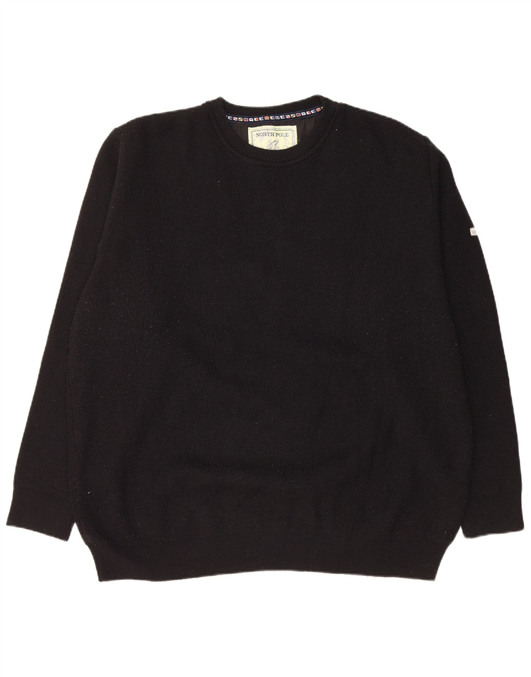 Męski sweter z okrągłym dekoltem NORTH POLE 2XL, czarna wełna