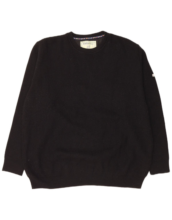 Męski sweter z okrągłym dekoltem NORTH POLE 2XL, czarna wełna