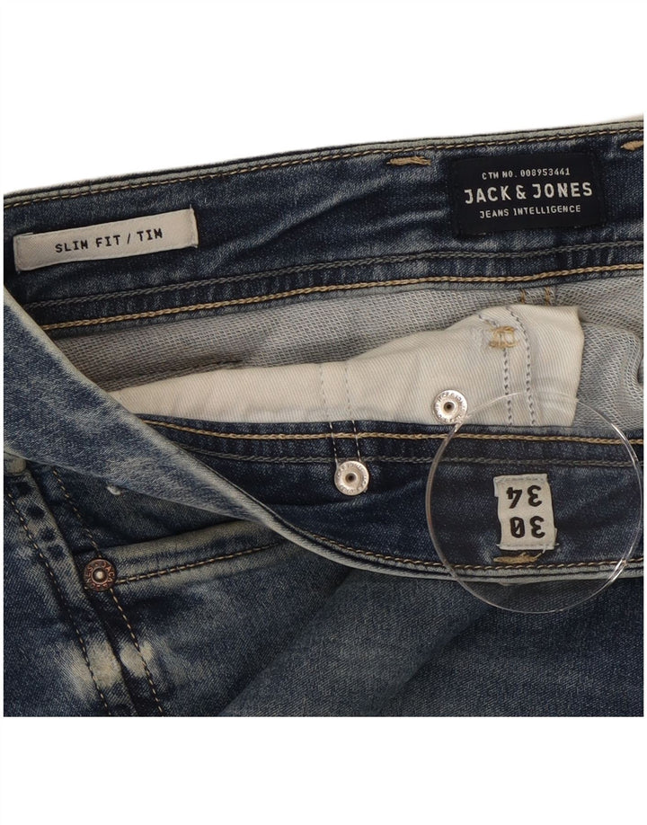 JACK & JONES Męskie jeansy Tim Slim W30 L34 Niebieskie, bawełniane