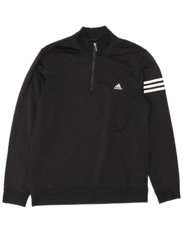 Adidas Męska bluza Climalite z zamkiem błyskawicznym i średnim czarnym poliestrem
