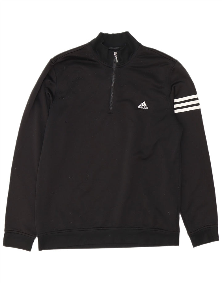 Adidas Męska bluza Climalite z zamkiem błyskawicznym i średnim czarnym poliestrem