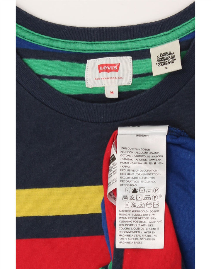 T-shirt damski Levi's Top UK 14 Średni granatowy, bawełniany w paski