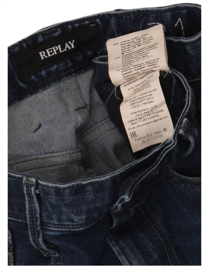 Męskie jeansy slim fit Replay W31 L32 Niebieskie bawełniane