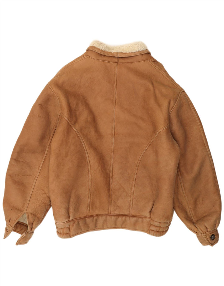 Vintage męska kurtka shearling IT 48 średni beż