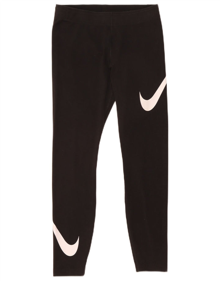 Damskie legginsy Nike Graphic UK 12, średnie czarne, bawełniane