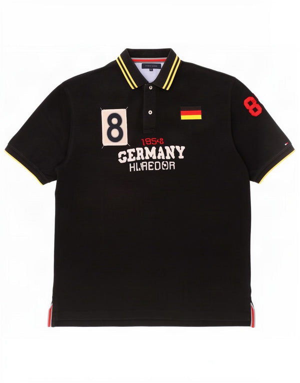 Męska koszulka polo Tommy Hilfiger z grafiką 2XL, bawełniana w czarne paski