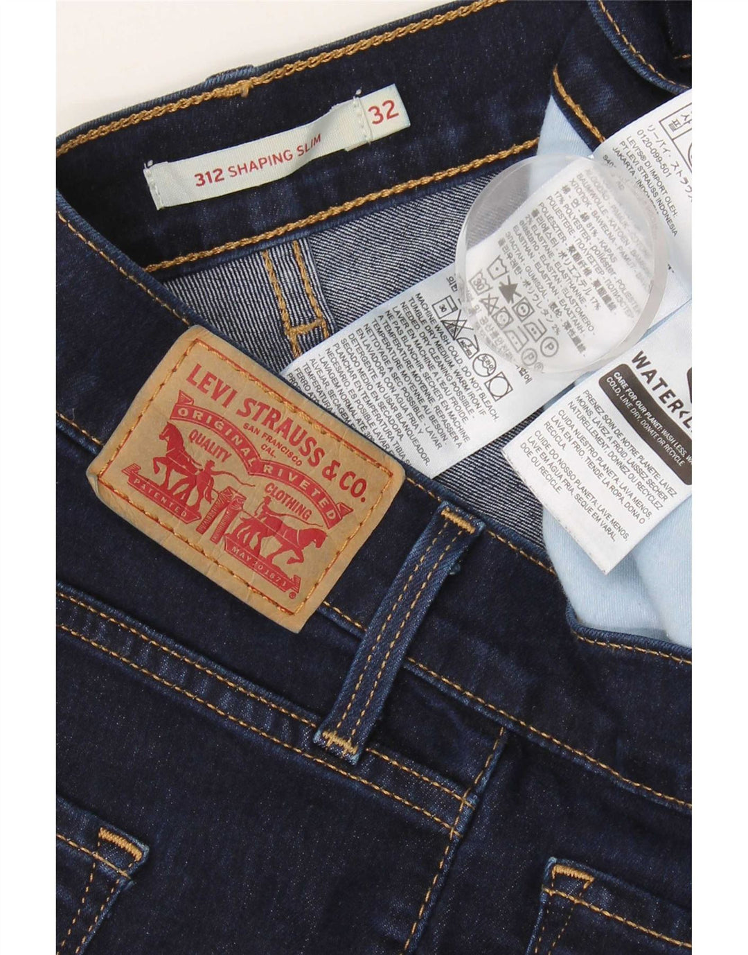 Damskie jeansy Levi's 312 Shaping W32 L32 Granatowa bawełna