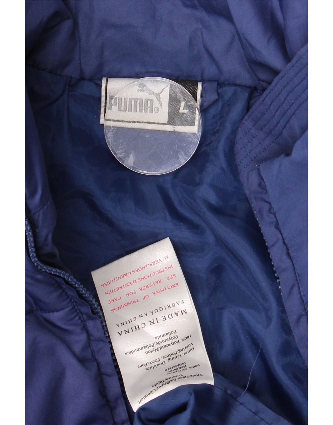 Męska ocieplana kurtka Puma UK 40, duża granatowa, poliamidowa