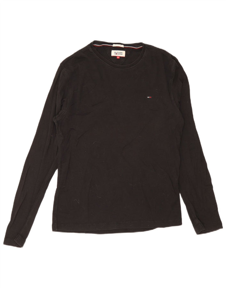 Męski top z długim rękawem Tommy Hilfiger, duży, czarny, bawełniany