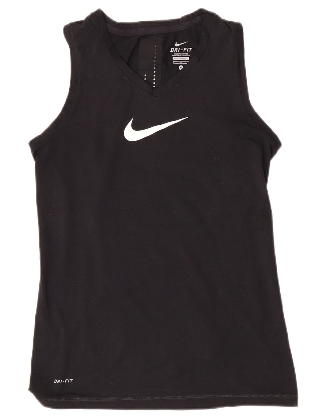 Damska kamizelka z grafiką Nike Dri Fit UK 12, średni czarny poliester