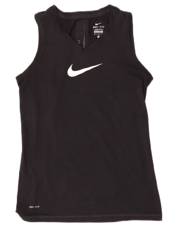 Damska kamizelka z grafiką Nike Dri Fit UK 12, średni czarny poliester