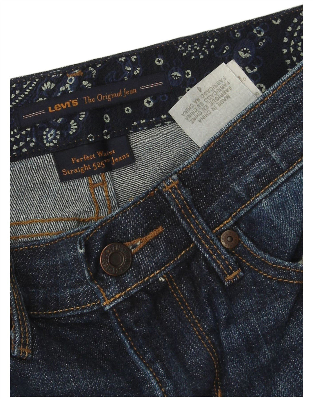 Damskie jeansy LEVI'S 525 Straight US 4 Small W28 L28 Granatowa bawełna