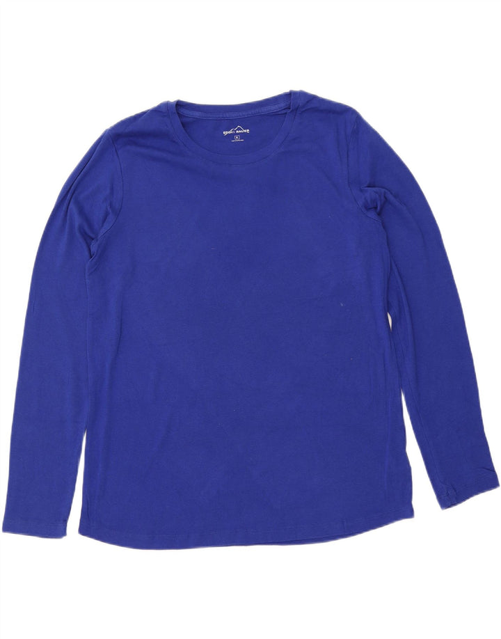 EDDIE BAUER Męski top z długim rękawem XL, niebieski, bawełniany
