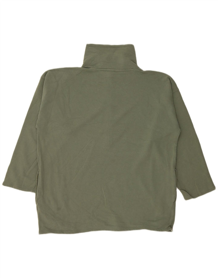 J. CREW Damski sweter oversize z zamkiem błyskawicznym UK 16, duży zielony