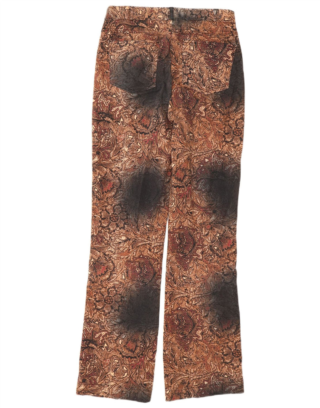 GIANI FEROTI Damskie proste spodnie na co dzień małe W26 L30 brązowe paisley