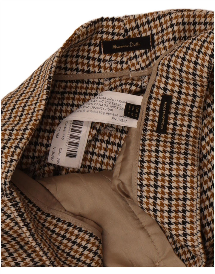 Spodnie Chino Massimo Dutti Damskie EU 42 Large W32 L32 Brązowe Pepitka