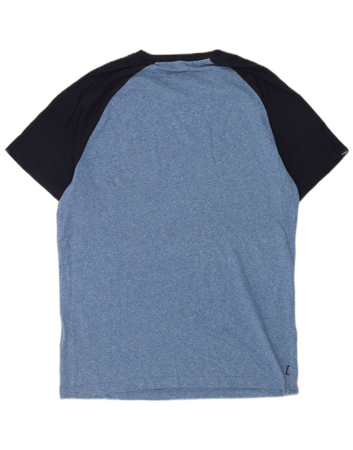 T-shirt męski Superdry, duży, niebieski, bawełniany z blokami kolorów
