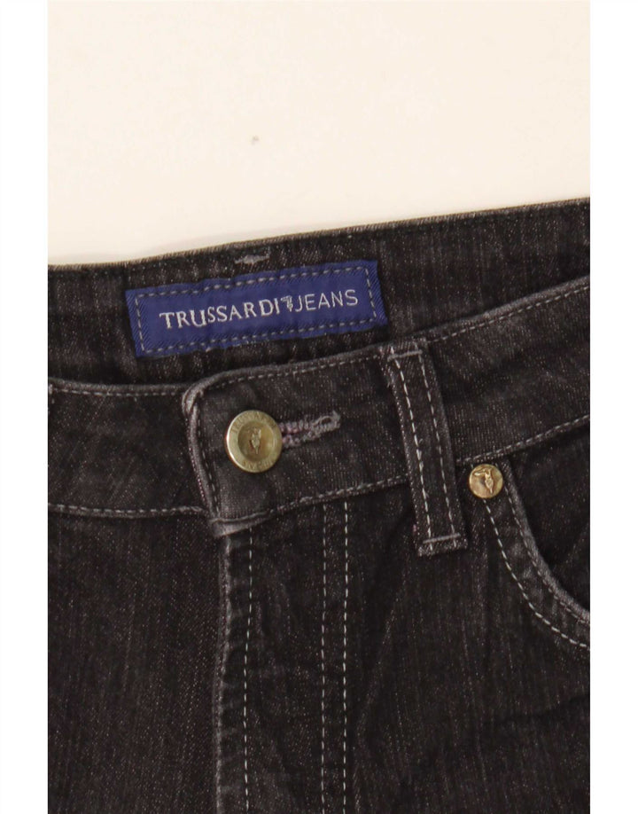 Damskie proste dżinsy Trussardi W28 L29 Czarne bawełniane