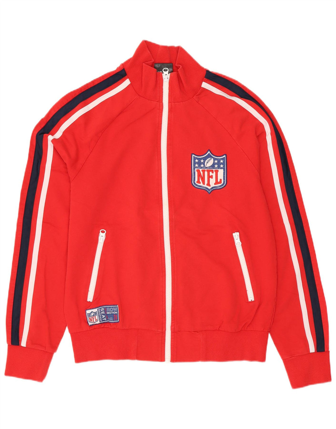 Chłopięca bluza dresowa z grafiką NFL, 11-12 lat, bawełniana w czerwone paski