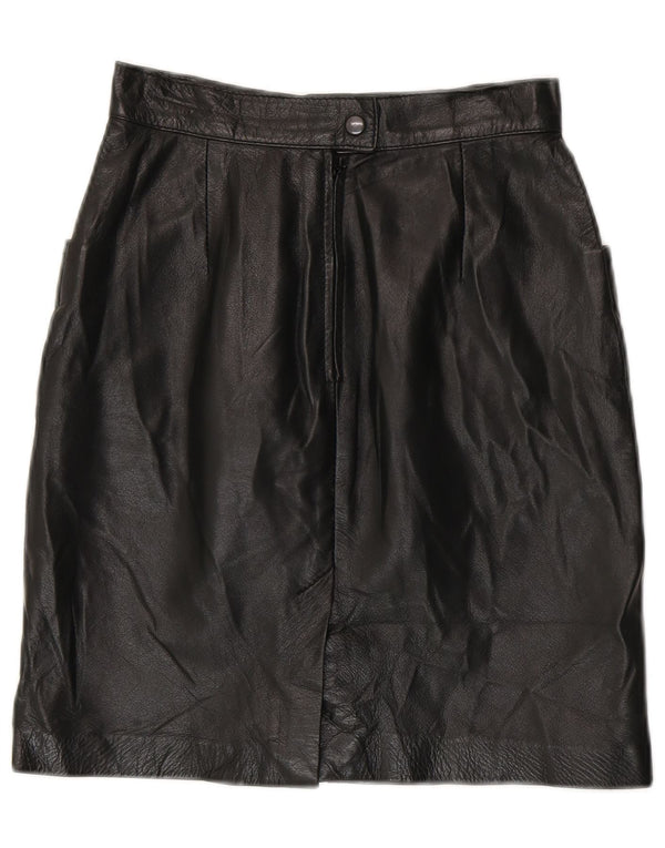 Vintage damska skórzana spódnica z wysokim stanem IT 42 Medium W24 czarna