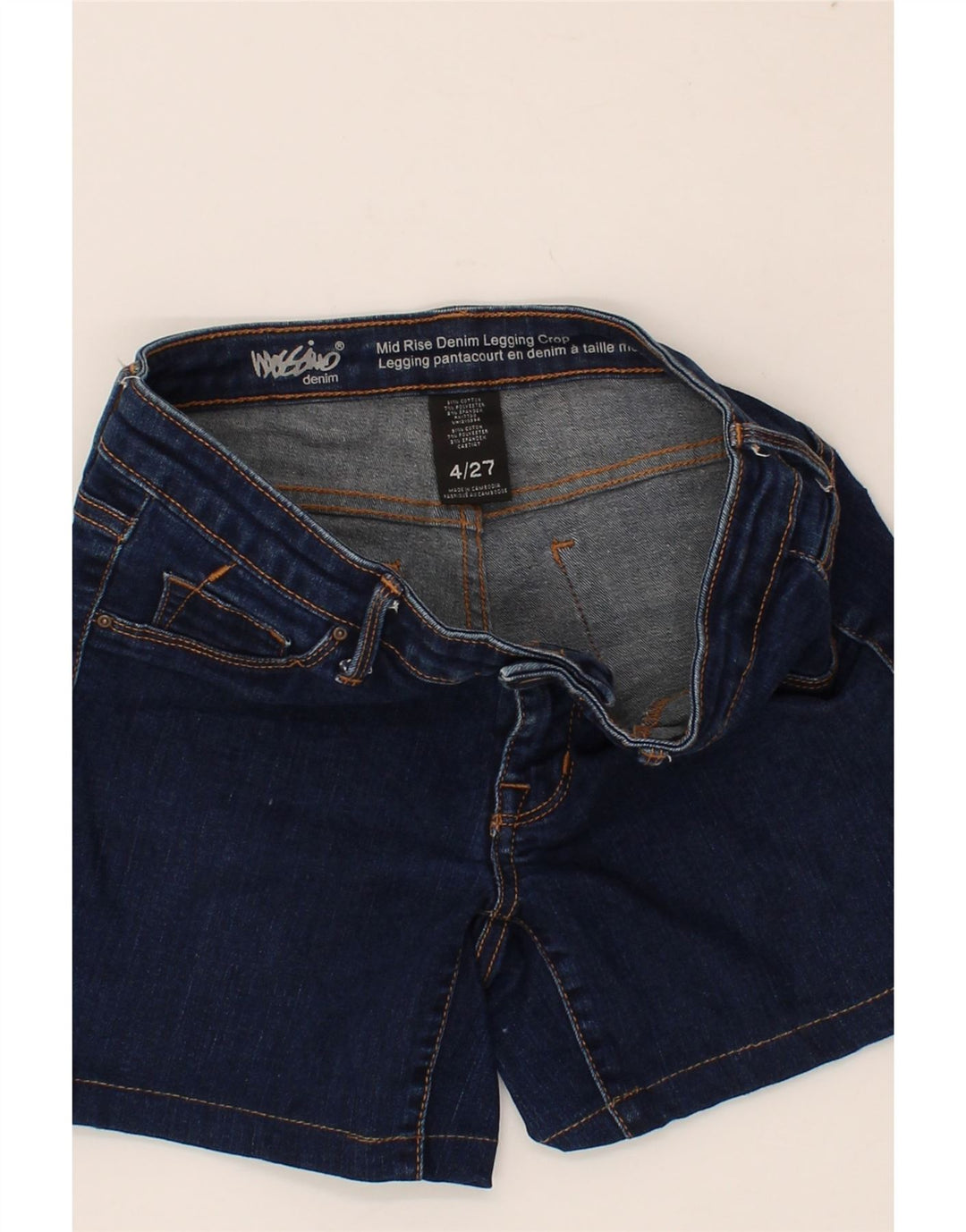 MOSSIMO Womens Mid Rise Denim Shorts US 4 Small W27  Blue Cotton Vintage Mossimo and Second-Hand Mossimo from Messina Hembry 