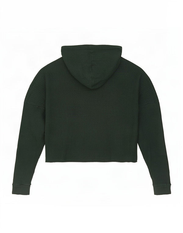Topshop damski, oversize'owy krótki top z kapturem UK 16, duży, zielony, wiskoza