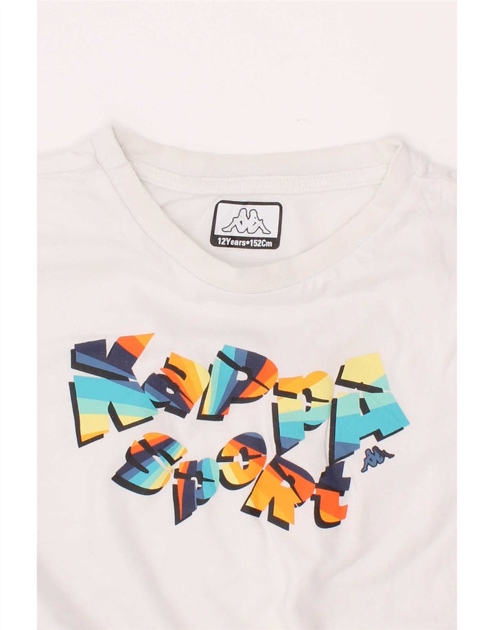Chłopięcy T-shirt z grafiką Kappa 11-12 lat, biały