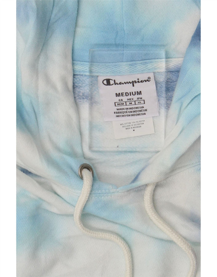 Męski sweter z kapturem Champion, średni niebieski, bawełniany Tie Dye