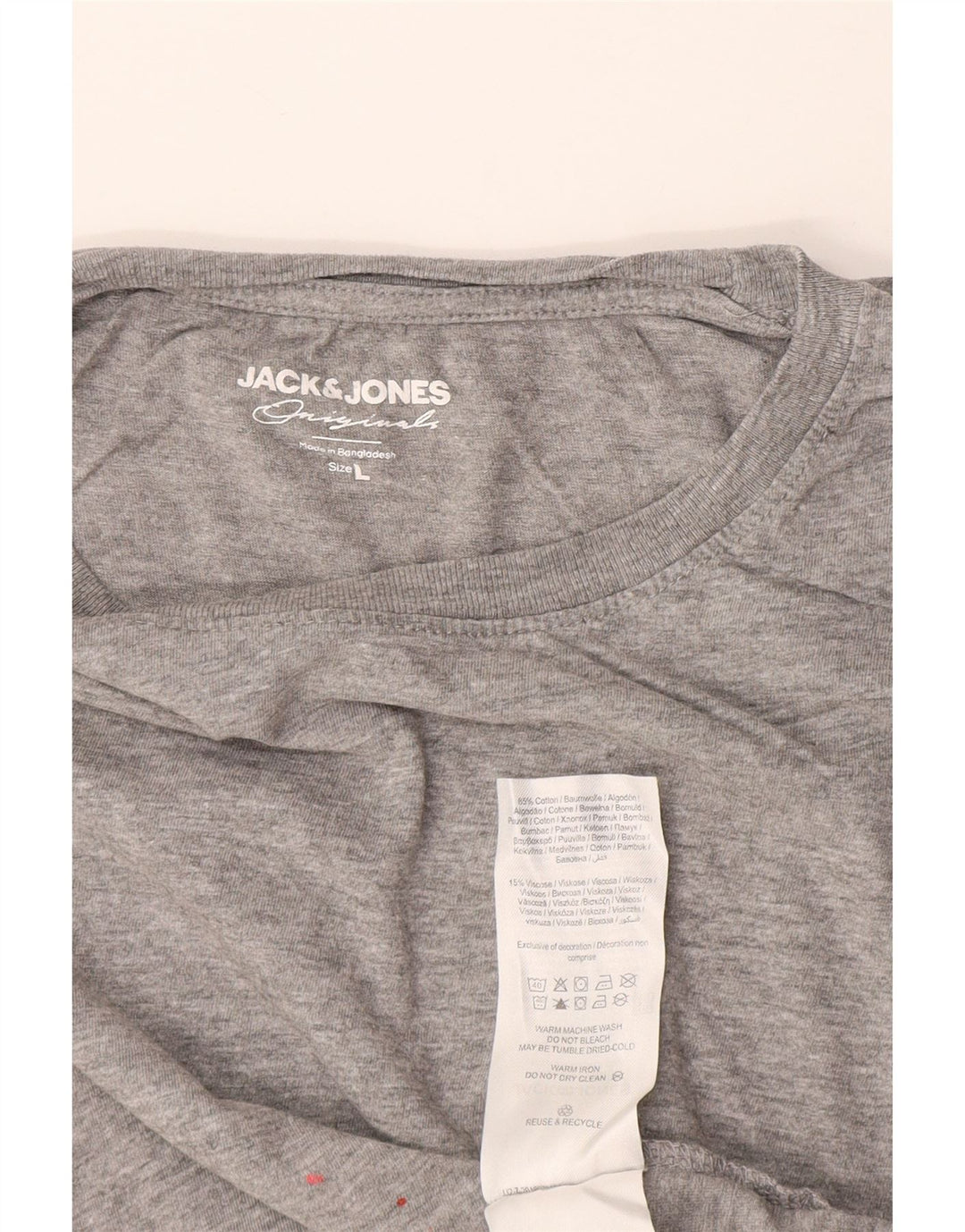 T-shirt męski Jack & Jones, duży, szary, bawełniany w plamki