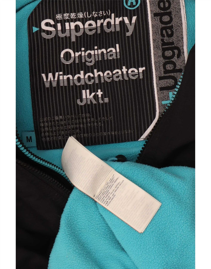 Męska wiatrówka z kapturem Superdry UK 38, średnia czarna