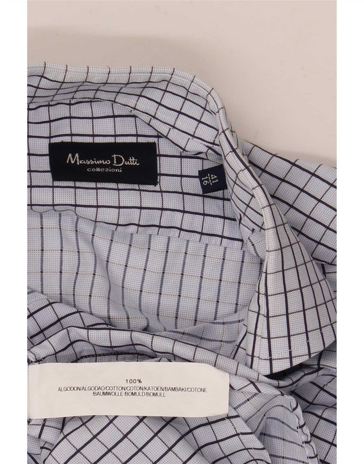 Męska koszula formalna Massimo Dutti rozmiar 41 16, duża, niebieska bawełniana krata