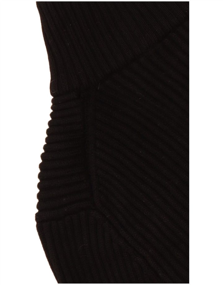 Damski sweter z zamkiem błyskawicznym Hugo Boss UK 14, duża czarna dziewicza wełna