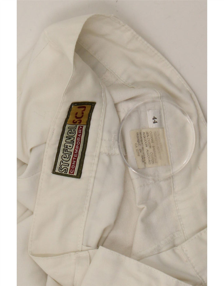 STEFANEL Womens Tapered Chino Trousers IT 44 Medium W29 L28 White Vintage Stefanel and Second-Hand Stefanel from Messina Hembry 