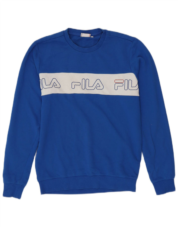 Męska bluza FILA z grafiką, bawełniana, w kolorze średniego błękitu