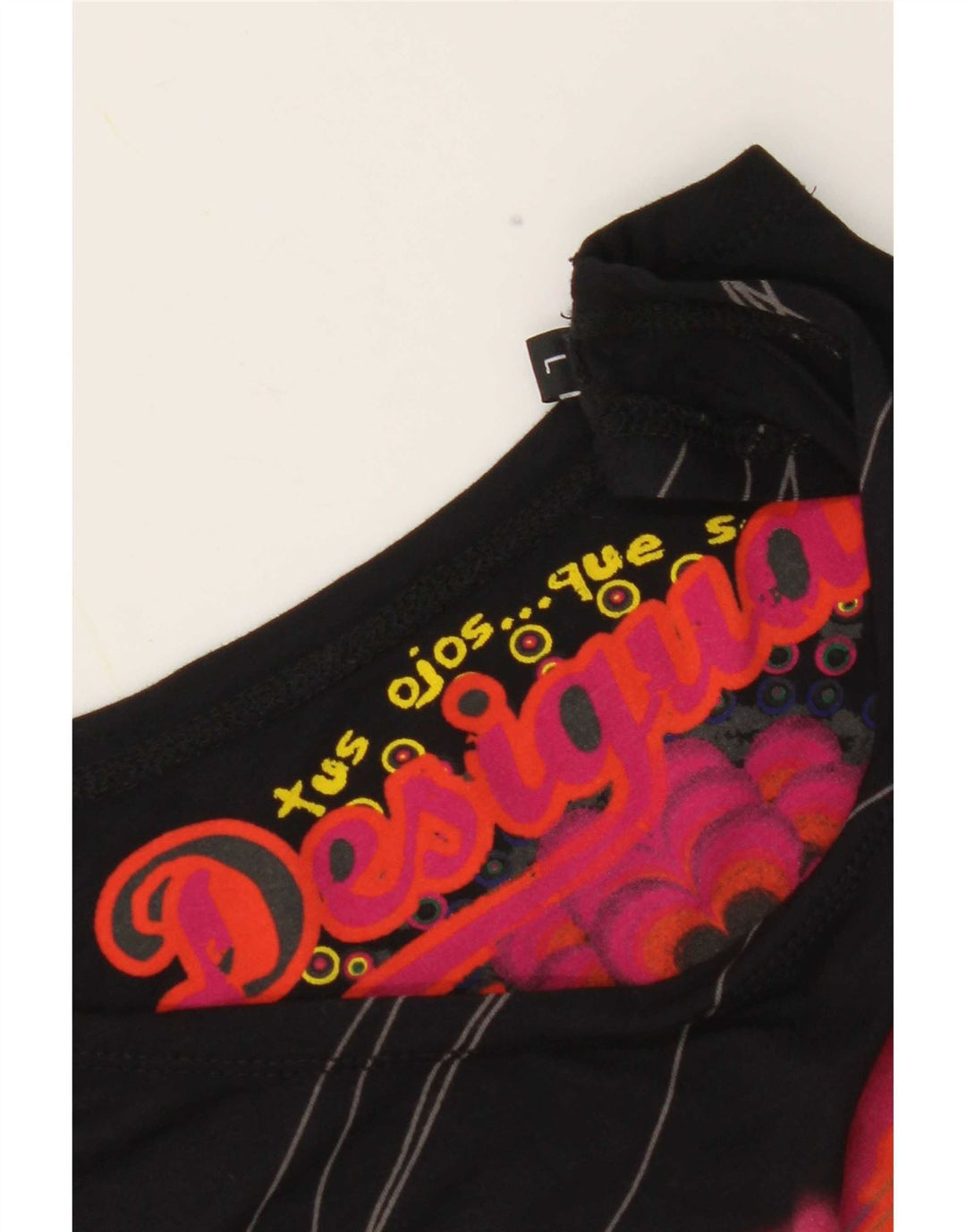 Damski top Desigual Graphic Vest Top UK 14, duży, czarny