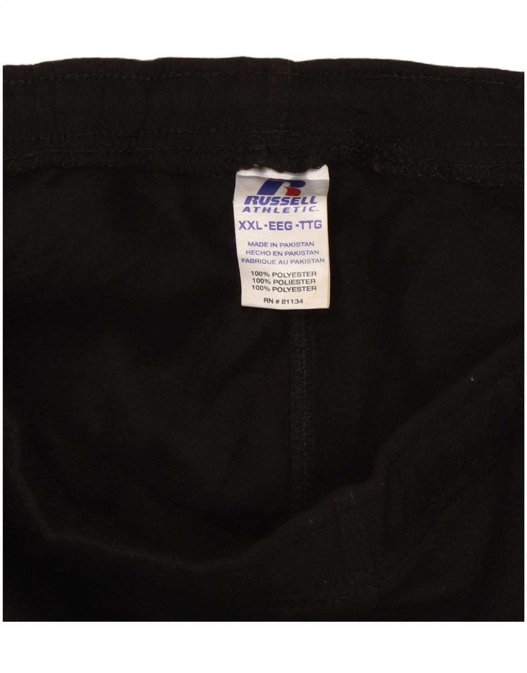 Męskie spodnie dresowe cargo RUSSELL ATHLETIC 2XL, czarny poliester