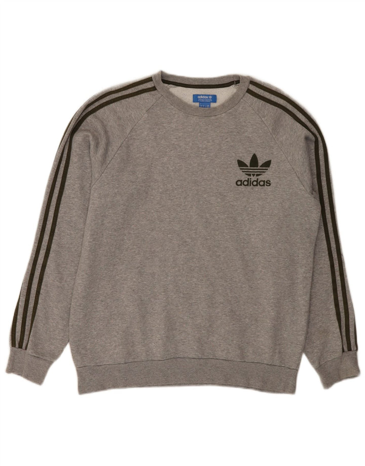 Bluza męska Adidas, średnia szara bawełna