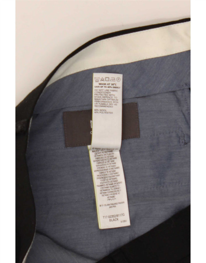 Męskie spodnie codzienne Marks & Spencer W36 L31 Czarna wełna
