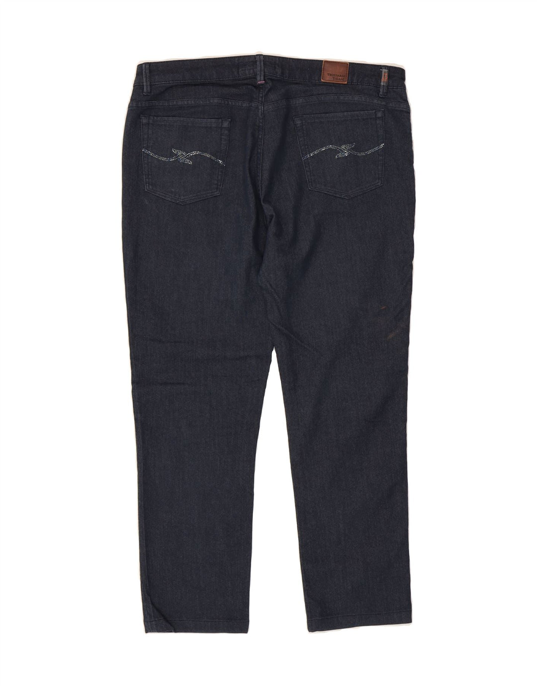 TRUSSARDI Womens Cropped Jeans  W33 L25 Navy Blue Cotton Vintage Trussardi and Second-Hand Trussardi from Messina Hembry 