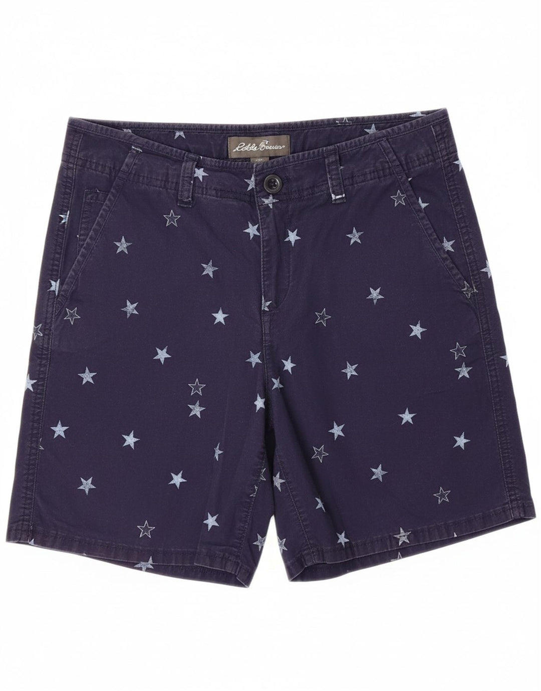 EDDIE BAUER Womens Abstract Pattern Chino Shorts US 4 Small W28 Navy Blue