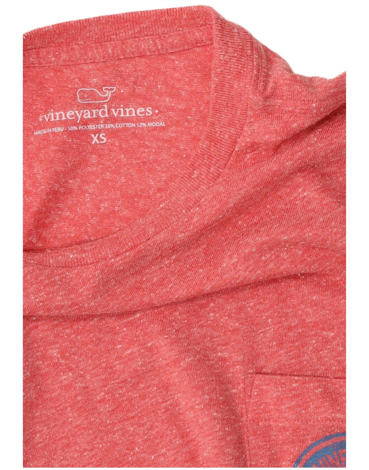 Męska koszulka z grafiką Vineyard Vines Top XS, różowy, nakrapiany poliester