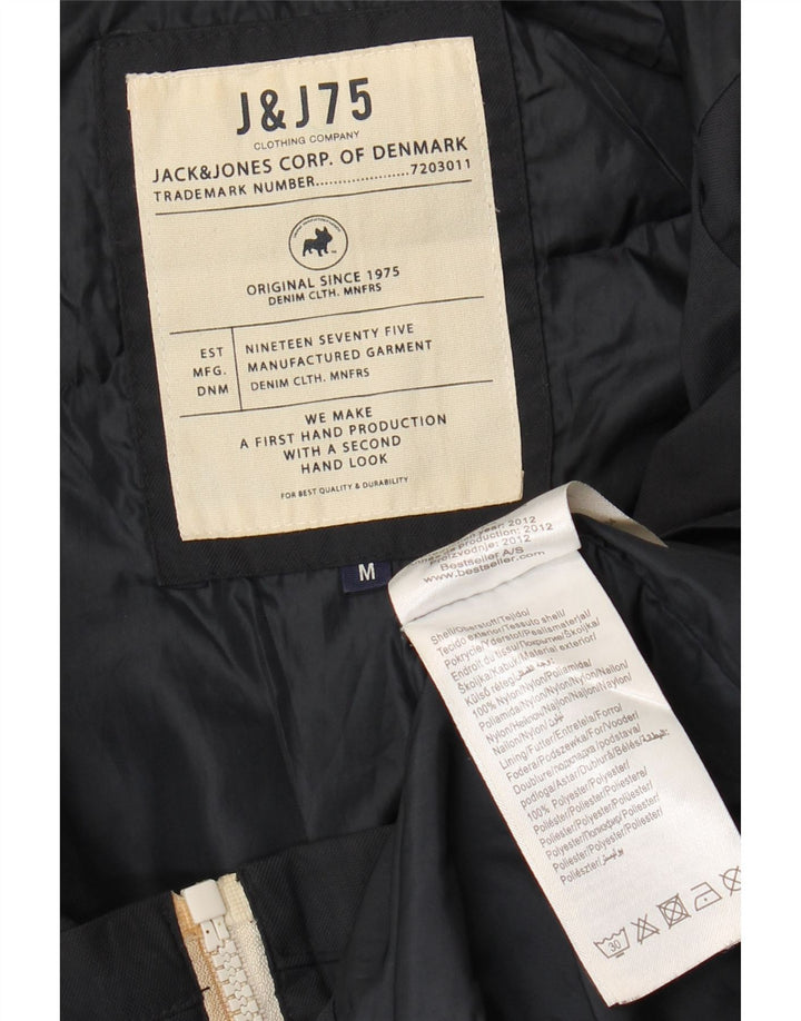 JACK & JONES Mens Hooded Utility Jacket UK 38 Medium Navy Blue Nylon