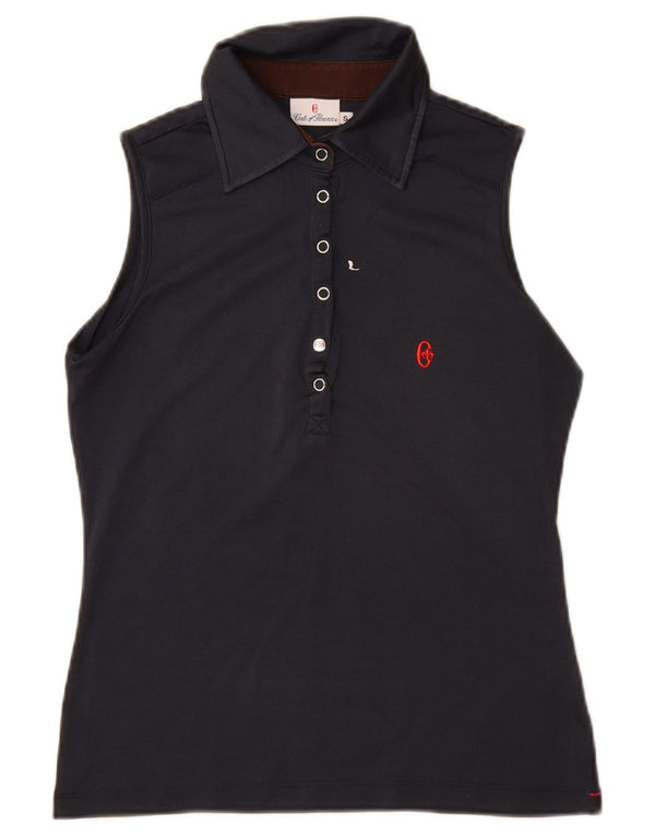 Damska graficzna koszulka polo Conte of Florence UK 10, mała, granatowa