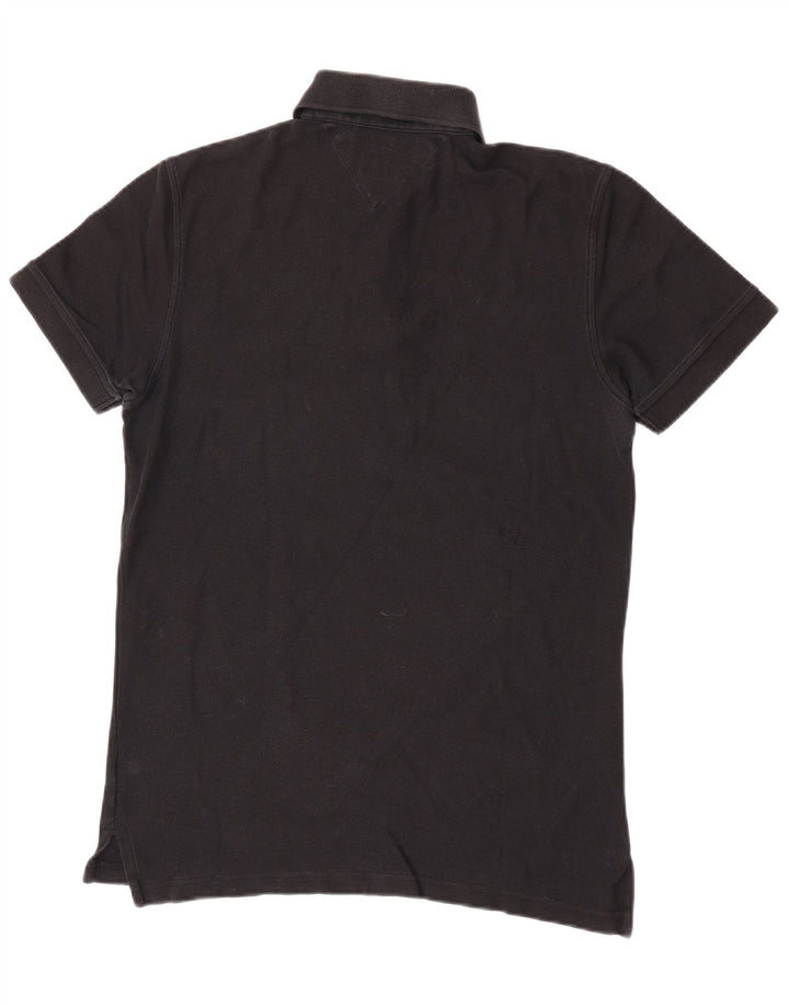 Męska koszulka polo Tommy Hilfiger o regularnym kroju, mała, czarna, bawełniana